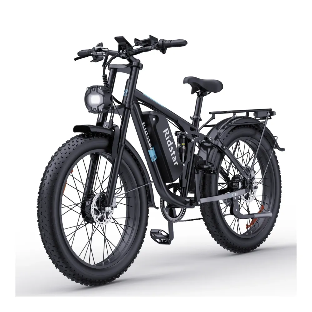 Vélo Électrique Ridstar E26 Pro - Dual Moteurs 500W*2 Batterie 48V23Ah Pneus 26" Frein à Disque d'huile Hydraulique - Noir