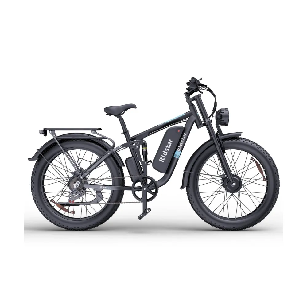 Vélo Électrique Ridstar E26 Pro - Dual Moteurs 500W*2 Batterie 48V23Ah Pneus 26" Frein à Disque d'huile Hydraulique - Noir