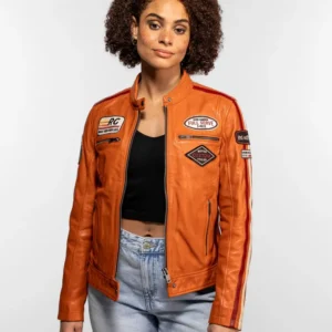 Christina - Blouson cuir moto femme ROSE GARDEN