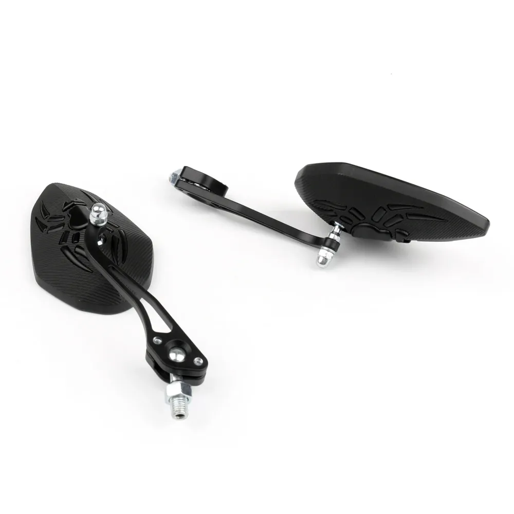 Rétroviseurs latéraux universels pour Moto, 8mm, 10mm, Spider ajustés, noirs, génériques