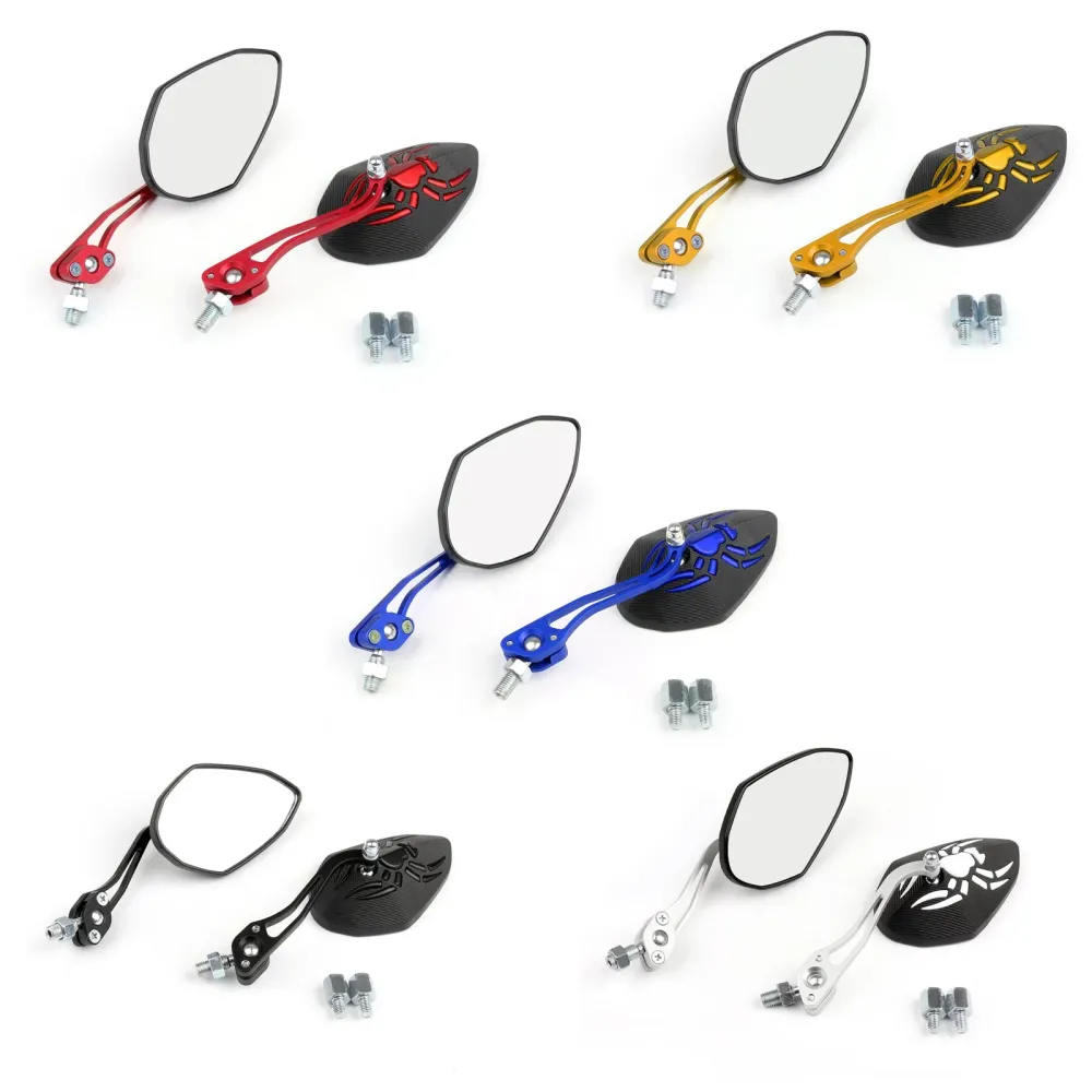 Rétroviseurs latéraux universels pour Moto, 8mm, 10mm, Spider ajustés, génériques