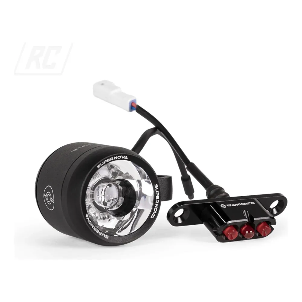 SET DE LAMPES "SUPERNOVA" AVANT & ARRIERE POUR VELO ELECTRIQUE "BIGGIE" RUFF CYCLES