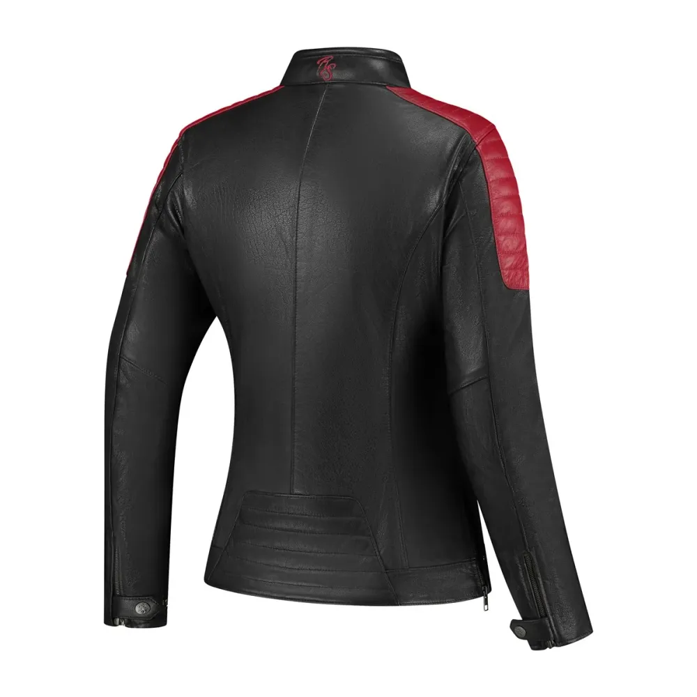Blouson de moto femme - Jack Alice noir et rouge RUSTY STITCHES