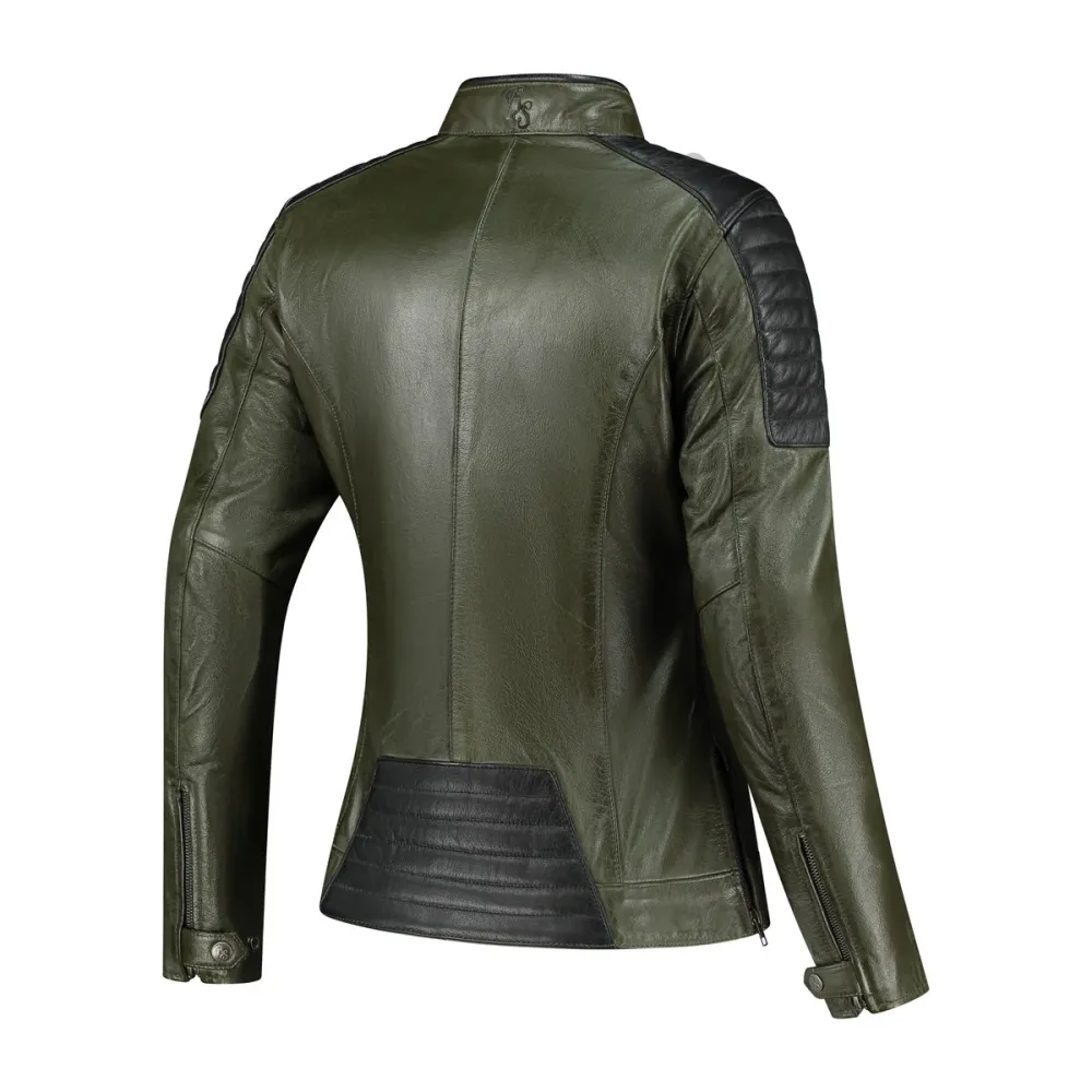 Blouson de moto femme - Jack Alice vert RUSTY STITCHES