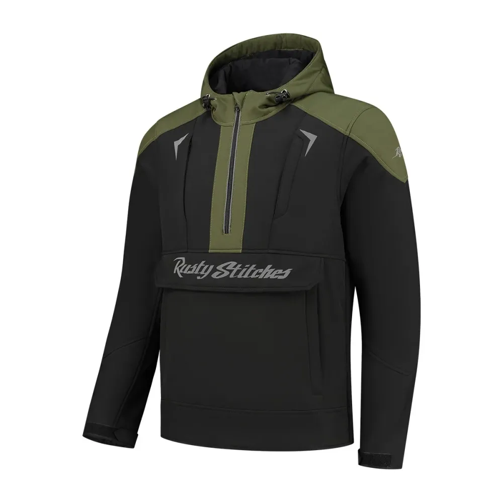 Blouson moto homme - Orlando Noir & Vert RUSTY STITCHES