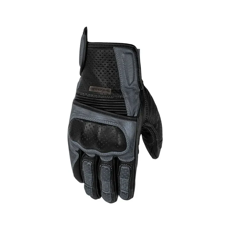 Gants moto été homme - Zeke noir et gris RUSTY STITCHES