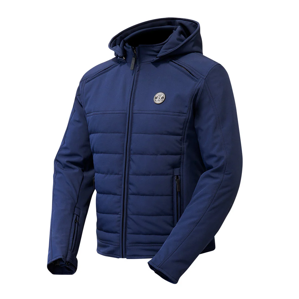 Blouson de moto homme - Softshell bleu S-LINE