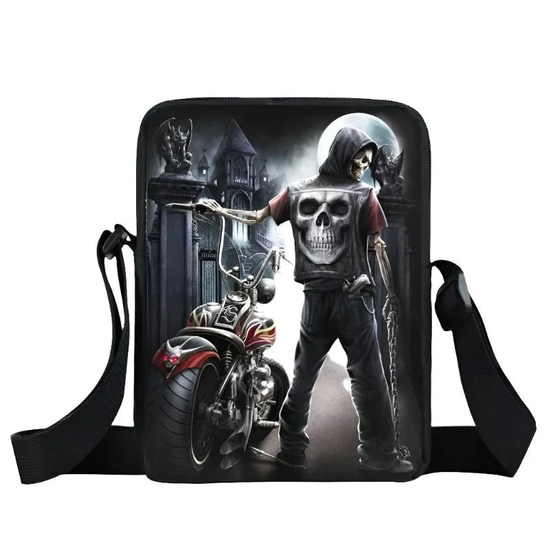 Sac de moto squelette - Sac à bandoulière gothique