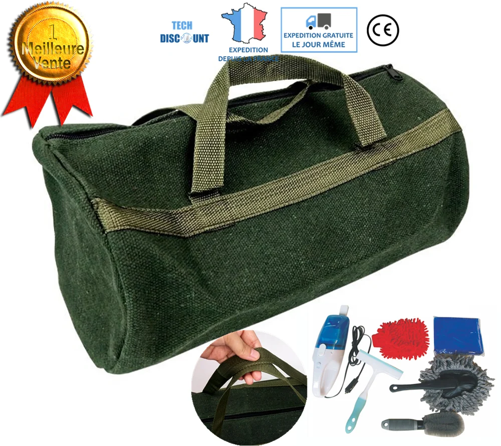 TD® Sac à Outils/ Vert en Toile Épaissie et Résistante Originale/ Sac de Rangement d'Outils/ Kit de matériel Réparation Vo...