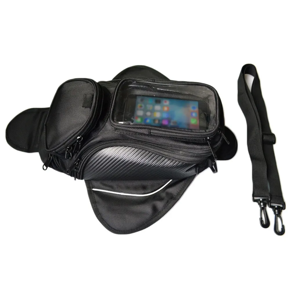 TD® Sac de réservoir de carburant noir pour moto grand écran sac de voyage étanche sac étanche pour moto sac magnétique sa...