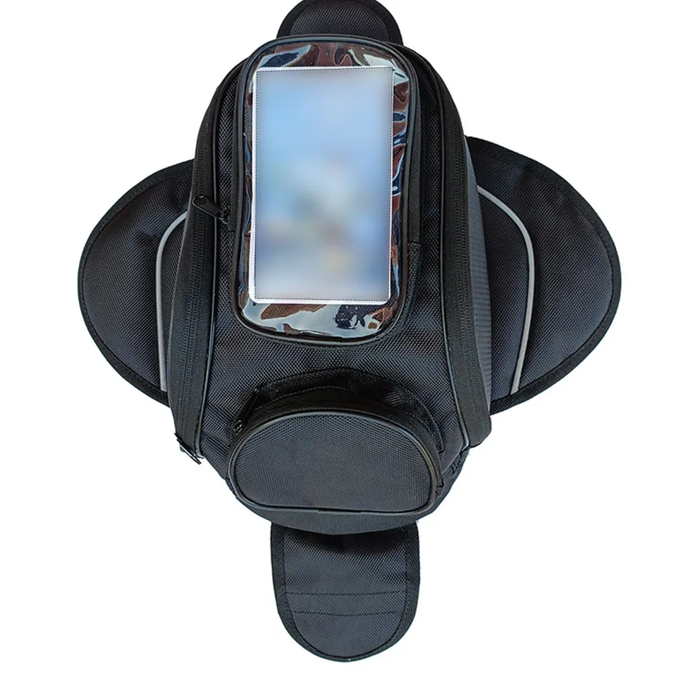 TD® Sac de réservoir de carburant noir pour moto grand écran sac de voyage étanche sac étanche pour moto sac magnétique sa...