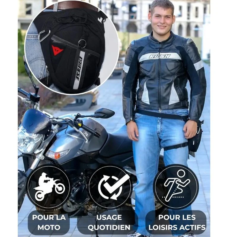 Sacoche de jambe moto style dainese