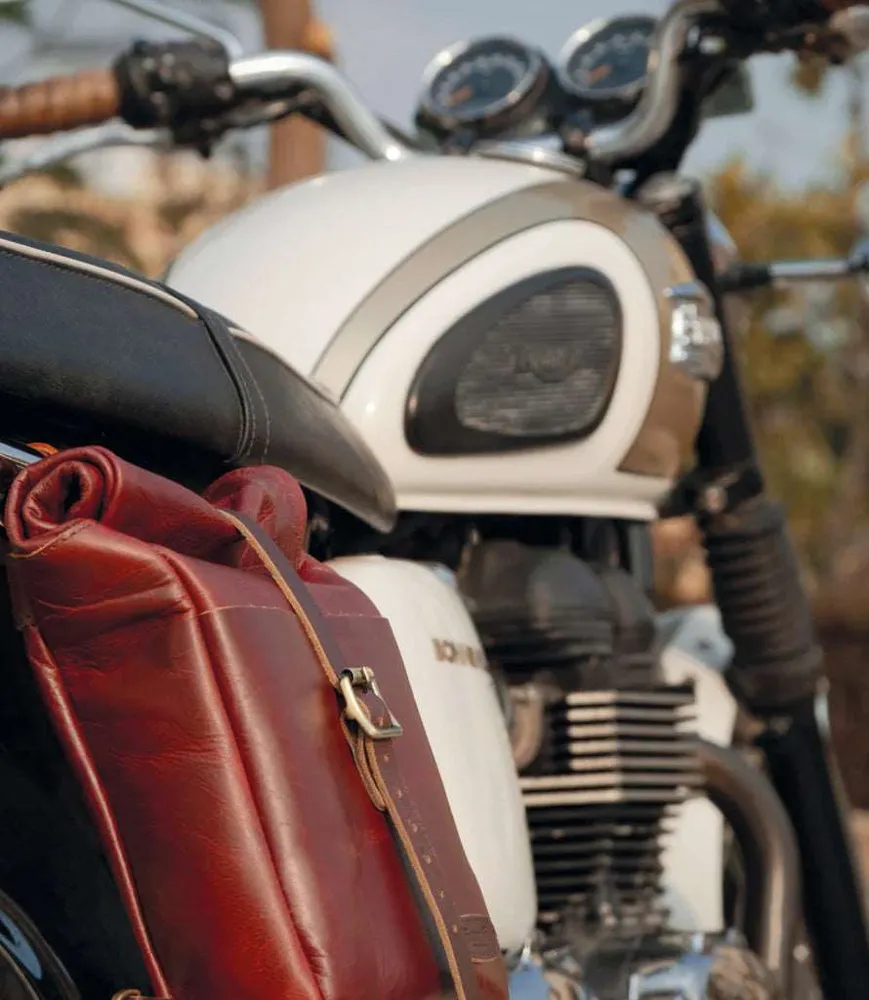Sacoche Moto latérale Vintage rouge Trip Machine