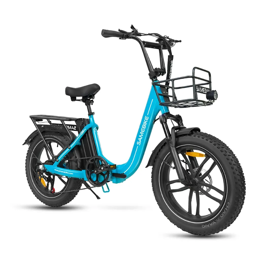 Vélo Électrique SAMEBIKE C05 Pro - Moteur 350W Batterie 36V13Ah Autonomie 35KM Freins à Disque Mécaniques - Bleu Lac