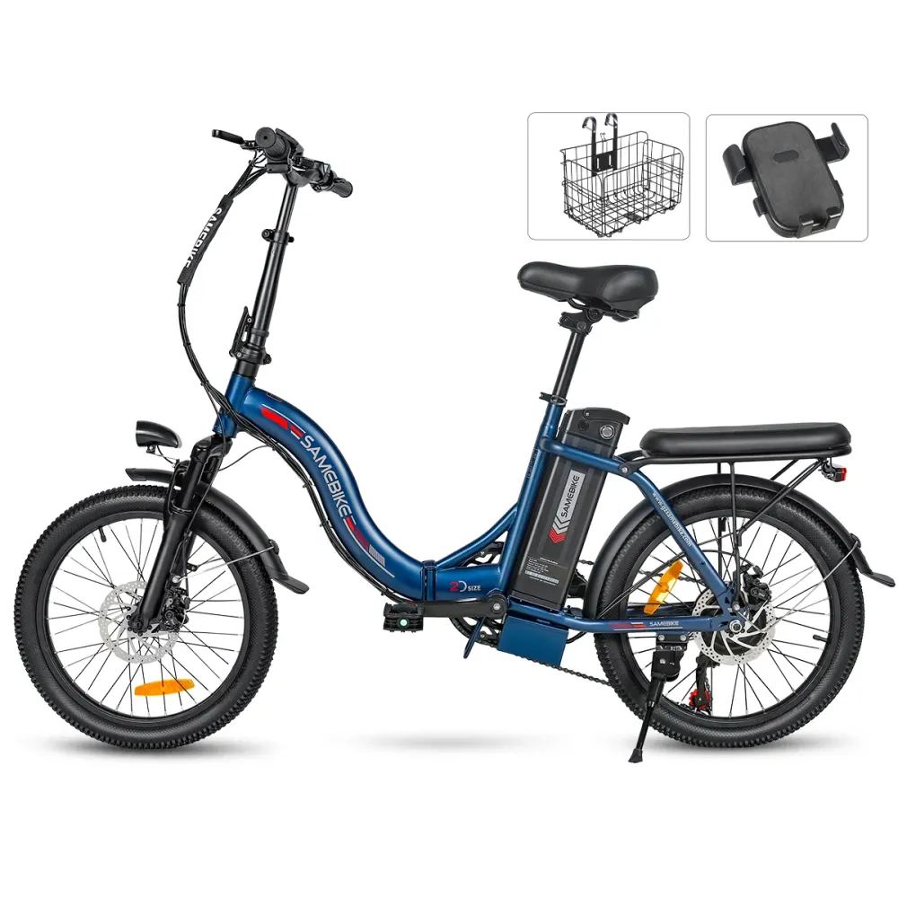 Vélo électrique SAMEBIKE CY20 FT - moteur 350W batterie 36V13AH autonomie 35KM autonomie freins à disque mécaniques - Bleu...
