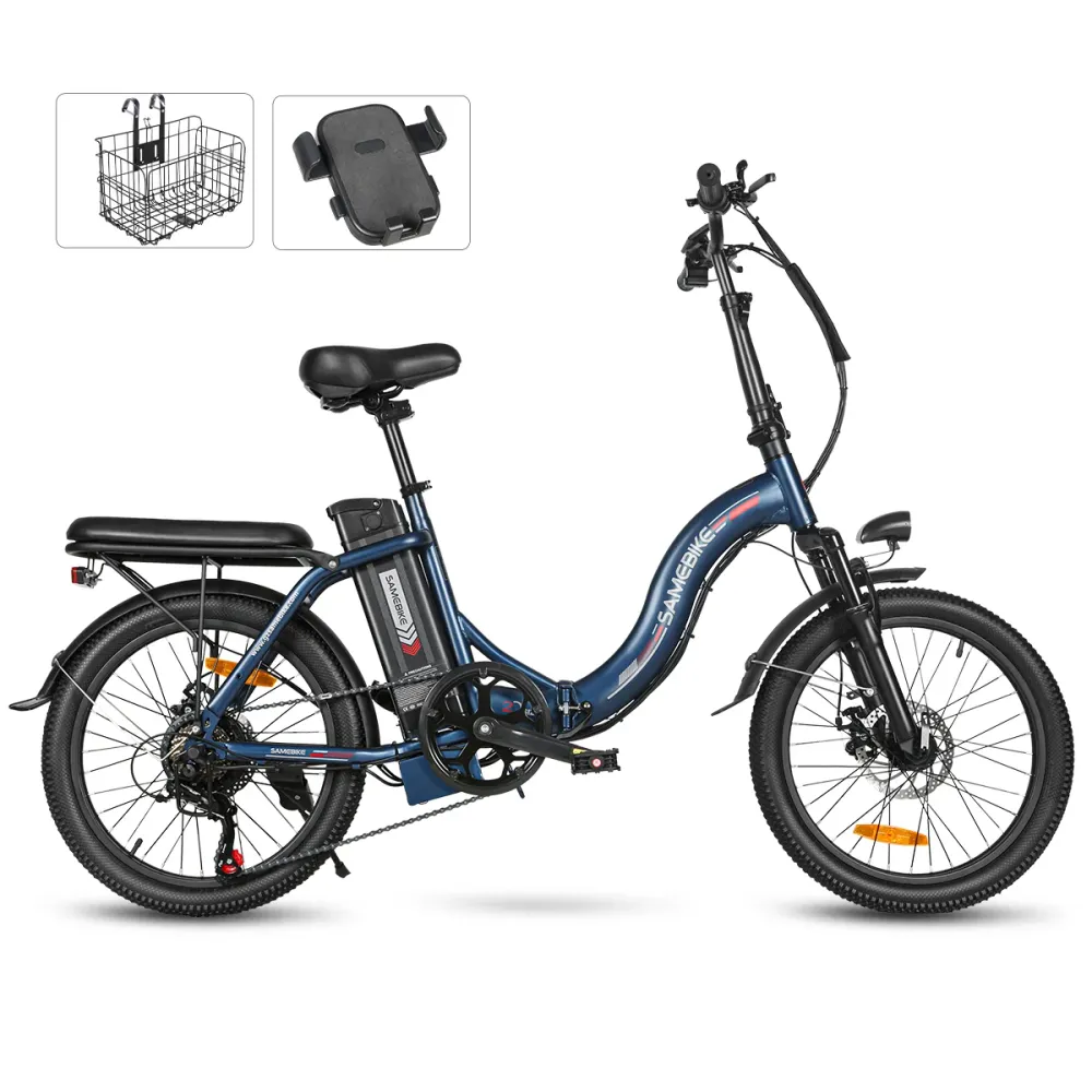 Vélo électrique SAMEBIKE CY20 FT - moteur 350W batterie 36V13AH autonomie 35KM autonomie freins à disque mécaniques - Bleu...