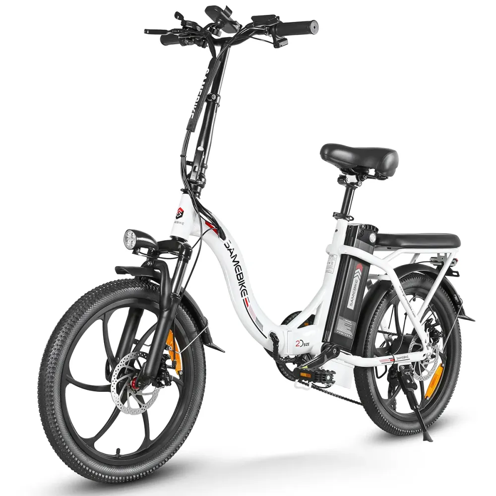 Vélo électrique SAMEBIKE CY20-IT - moteur 350W batterie 36V13AH autonomie 35KM freins à disque mécaniques - Blanc
