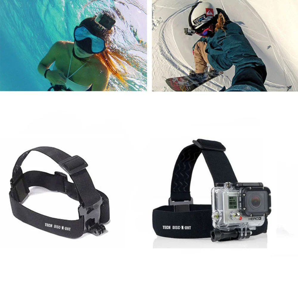 TD® Sangle frontale pour GoPro caméra de sport support de tête bandeau fixation de voiture étanche élastique ajustable acc...