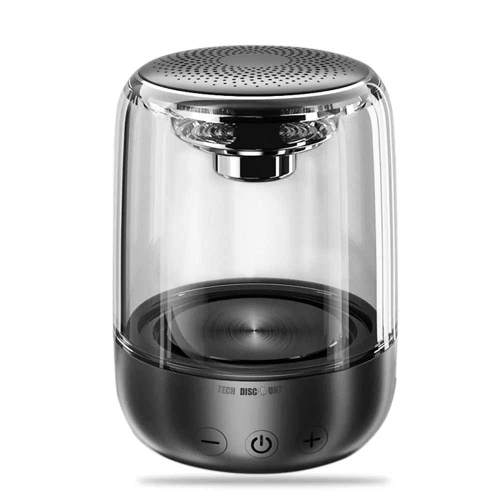 TD® C7 sans fil bluetooth haut-parleur portable éclairage coloré voiture cristal verre haut-parleur longue durée batterie...