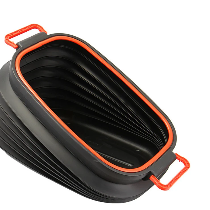 Seau télescopique extérieur 37L avec couvercle seau de stockage pliant boîte à gants de voiture seau de pêche stockage multif