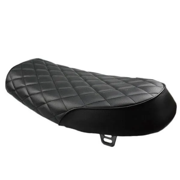 Selle moto scrambler - noir capitonnée