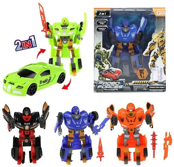 ROBOFORCES Robot à langer 20,5 cm super voiture 4 assortis 24x28cm (Pré-prix Eur. 8,99) Simcha Trade