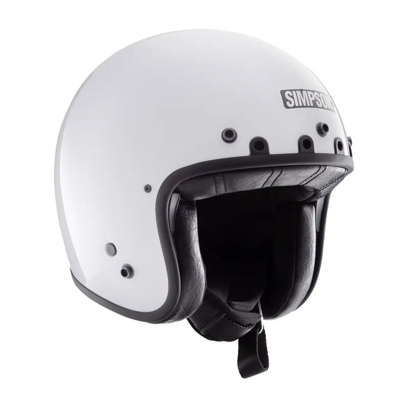 Casque jet moto - Chopper blanc Simpson