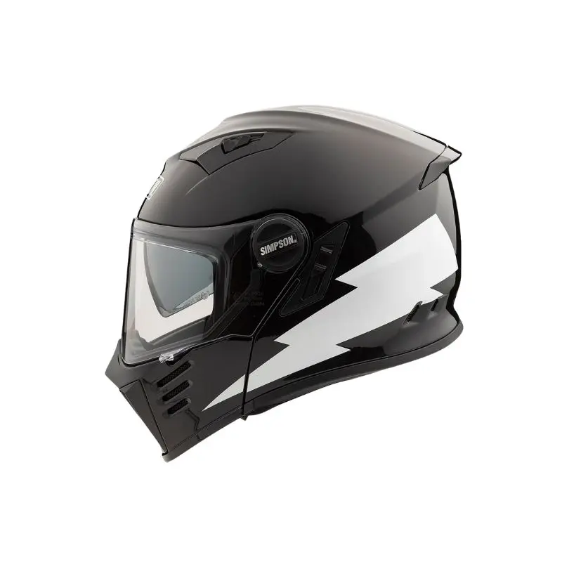 Casque moto modulable - Darksome noir et blanc Simpson