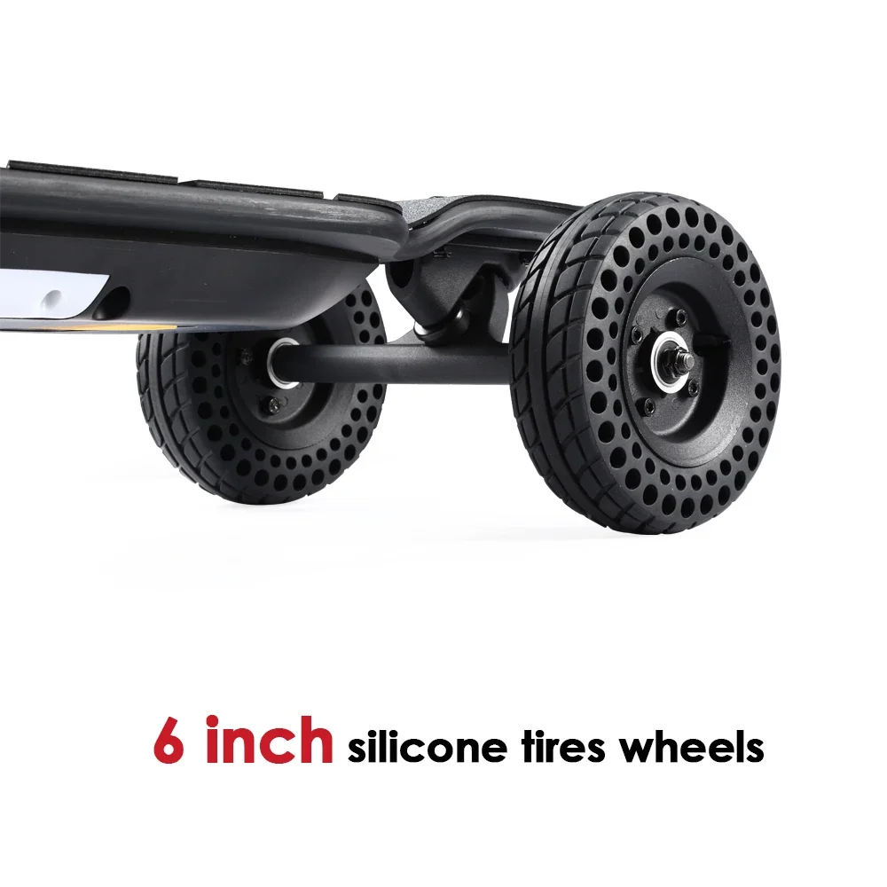 Skateboard électrique H2X – Deck en érable, pneus silicone 6"