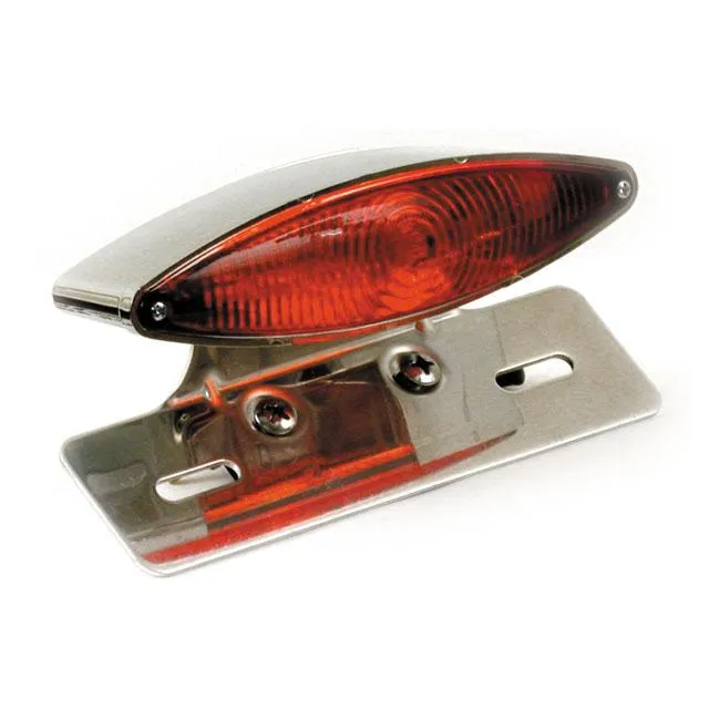 Snakelight Feu arrière de moto avec support de plaque d'immatriculation chromé