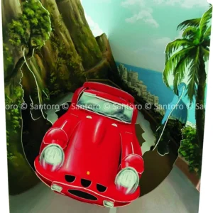 Carte de Voeux 3D Intéractive Santoro Voiture de Sport Sosa Shopping