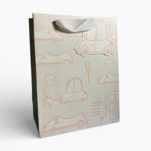 Sac cadeau Mikirei motif voiture et signalisation 18 x 23 x 10 cm Sosa Shopping