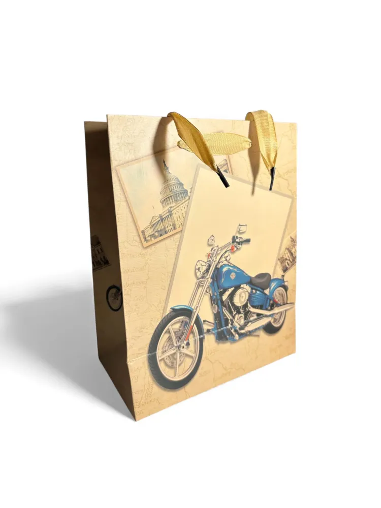 Sac cadeau motif Moto 18 x 23 x 10 cm Sosa Shopping
