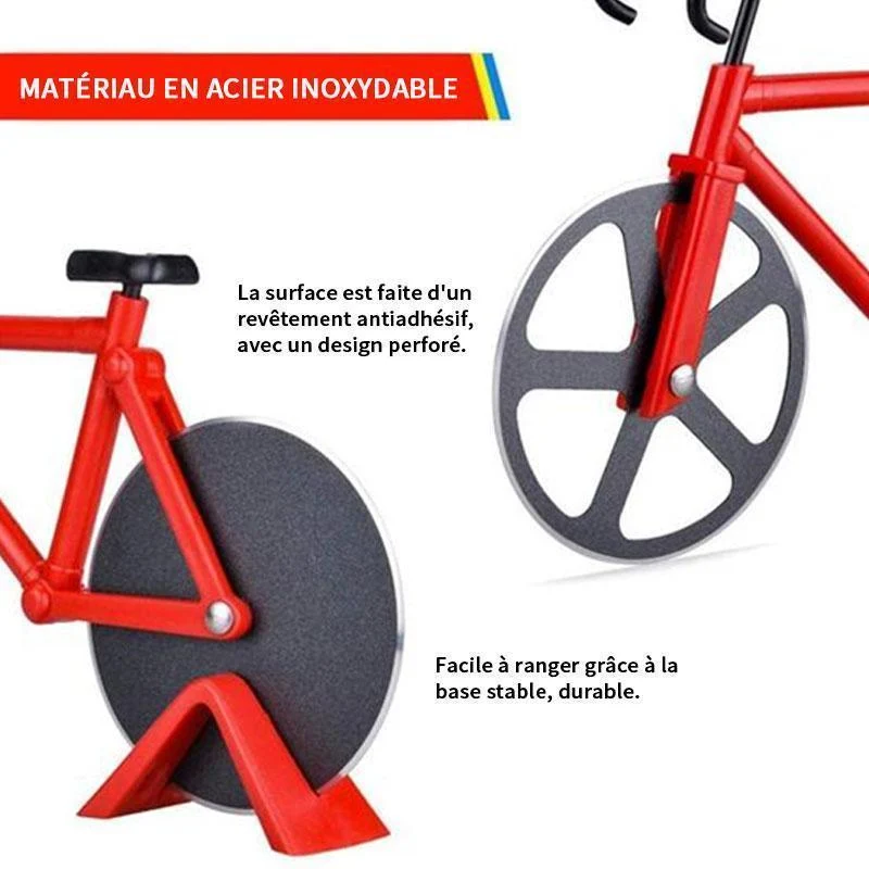 Coupe-pizza à Roulettes en Forme Vélo / Moto sousoleil