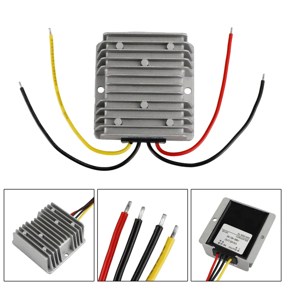 Stabilisateur de tension étanche DC 18-36VV à DC 24V 5A, régulateur d'alimentation pour voiture