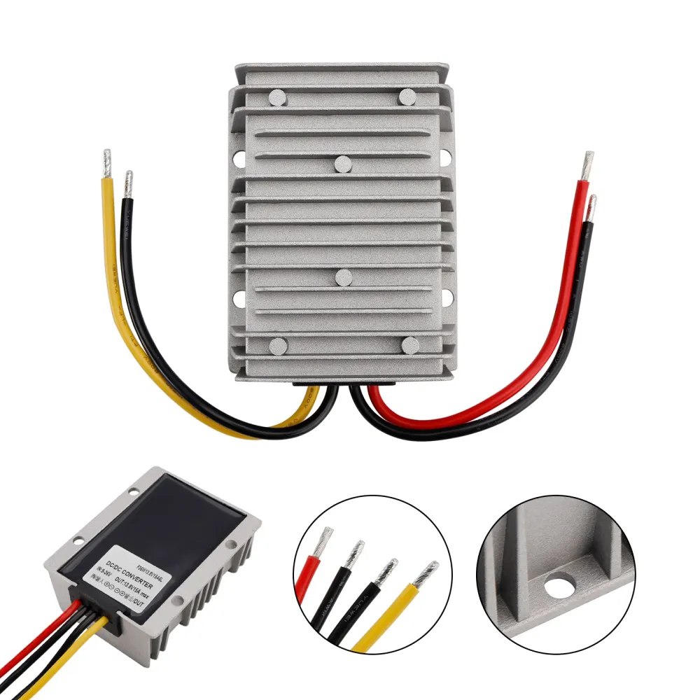Stabilisateur de tension étanche DC 9-36V à DC 13.8V 15A, régulateur d'alimentation pour voiture