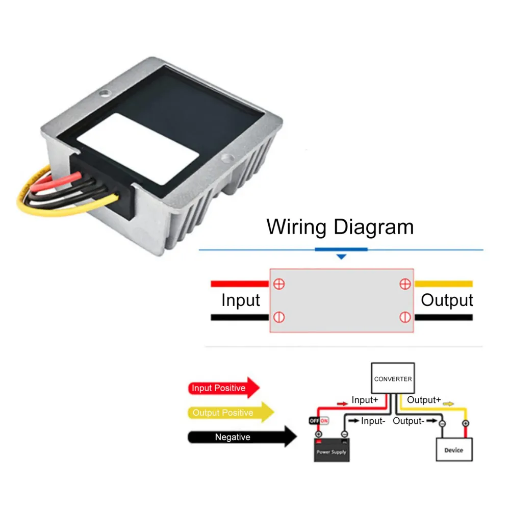 Stabilisateur de tension étanche DC 9-36V à DC 13.8V 5A, régulateur d'alimentation pour voiture