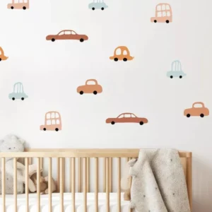 Sticker voiture bleu & terracotta