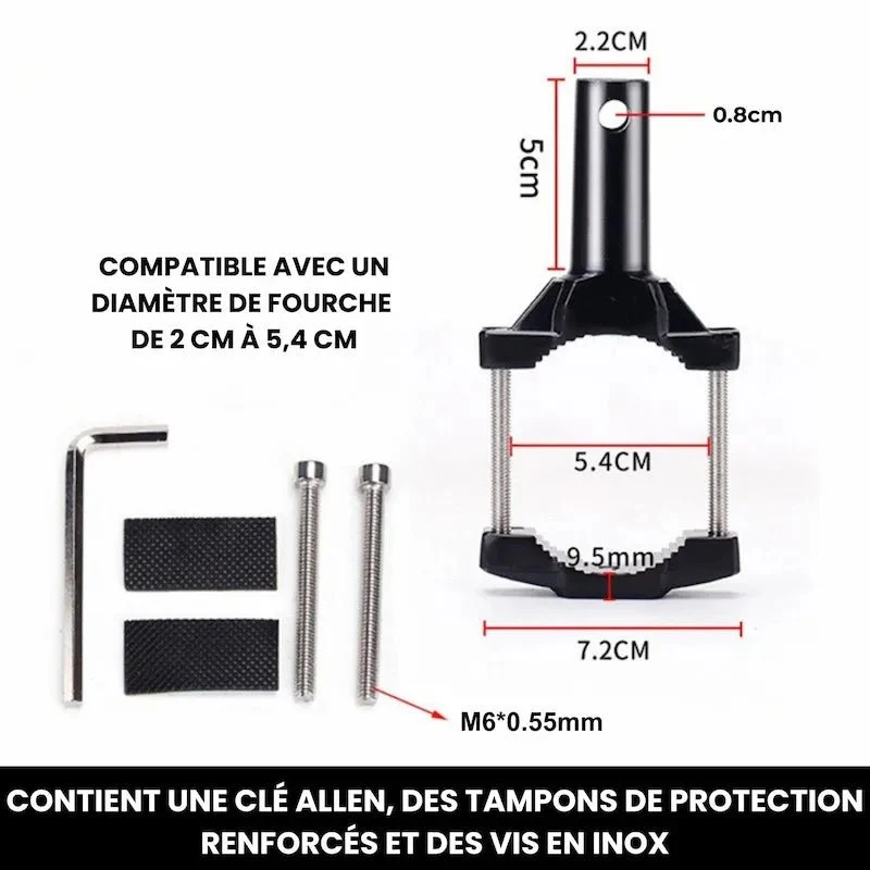 Support de fourche feux additionnels moto