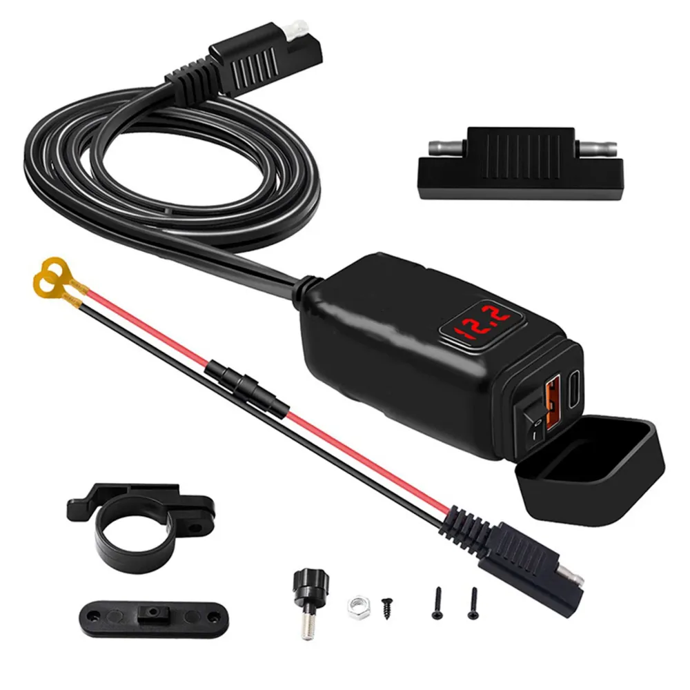 Support de guidon de chargeur USB Super rapide pour moto, adaptateur d'alimentation PD + QC3.0 Tpye-C