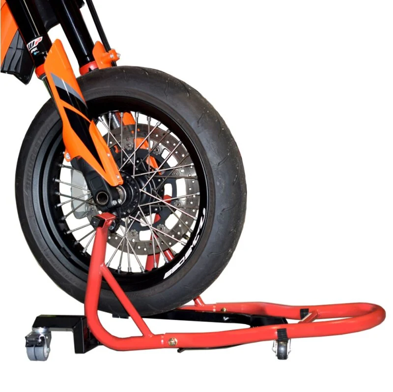 Support moto aide à la manœuvre avant et arrière rouge