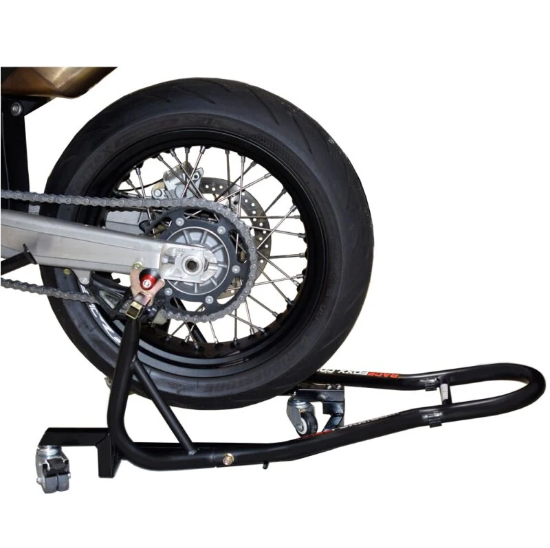 Support moto aide à la manœuvre avant et arrière noir