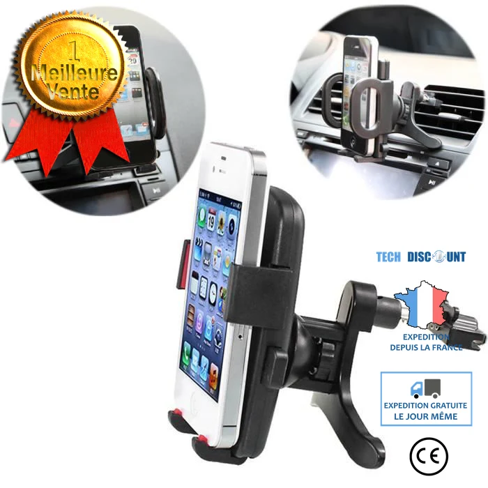 TD® Support telephone voiture 360 degrés Accessoire téléphone pour voiture