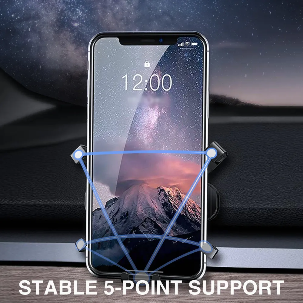 Support de téléphone de voiture Gravity compatible avec tous les téléphones de 4-7,5 pouces pour le modèle 3/Highland/NY