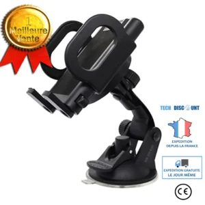 TD® Support voiture Auto universel avec rotation à 360 - Compatible avec tous les appareils en largeur de 50-100mm