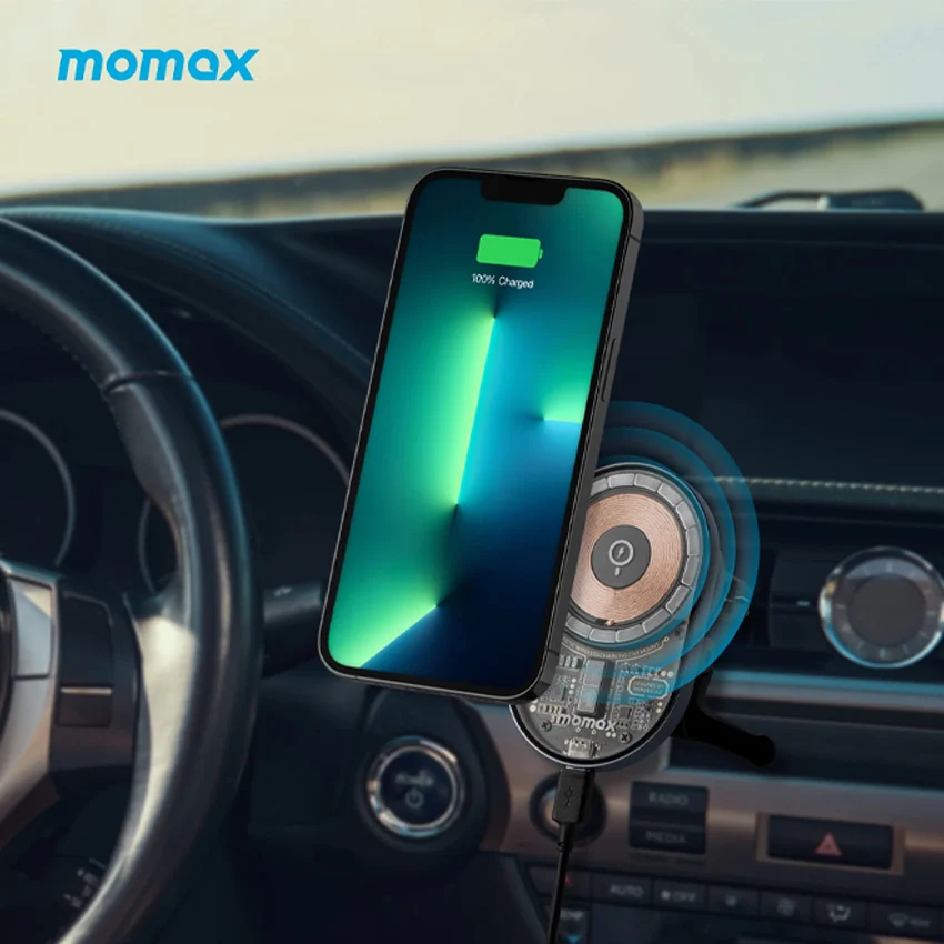 Support de voiture magnétique de chargement sans fil Momax MAG Vent