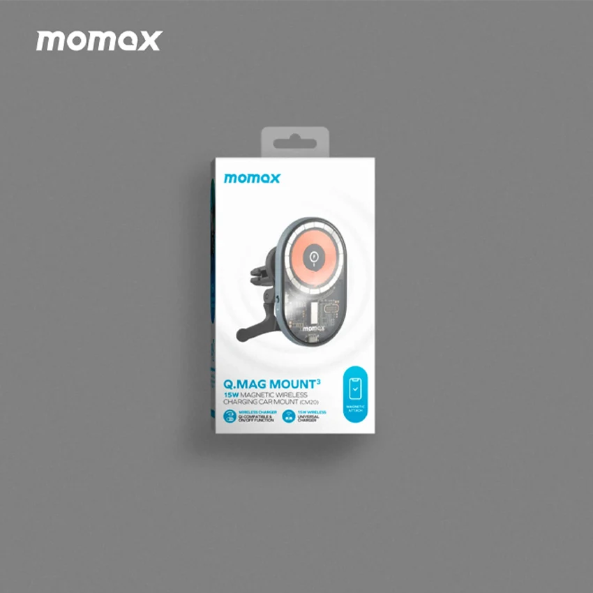Support de voiture magnétique de chargement sans fil Momax MAG Vent