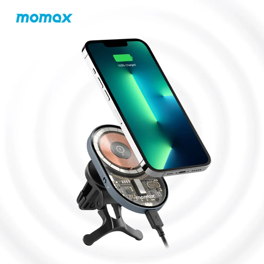 Support de voiture magnétique de chargement sans fil Momax MAG Vent