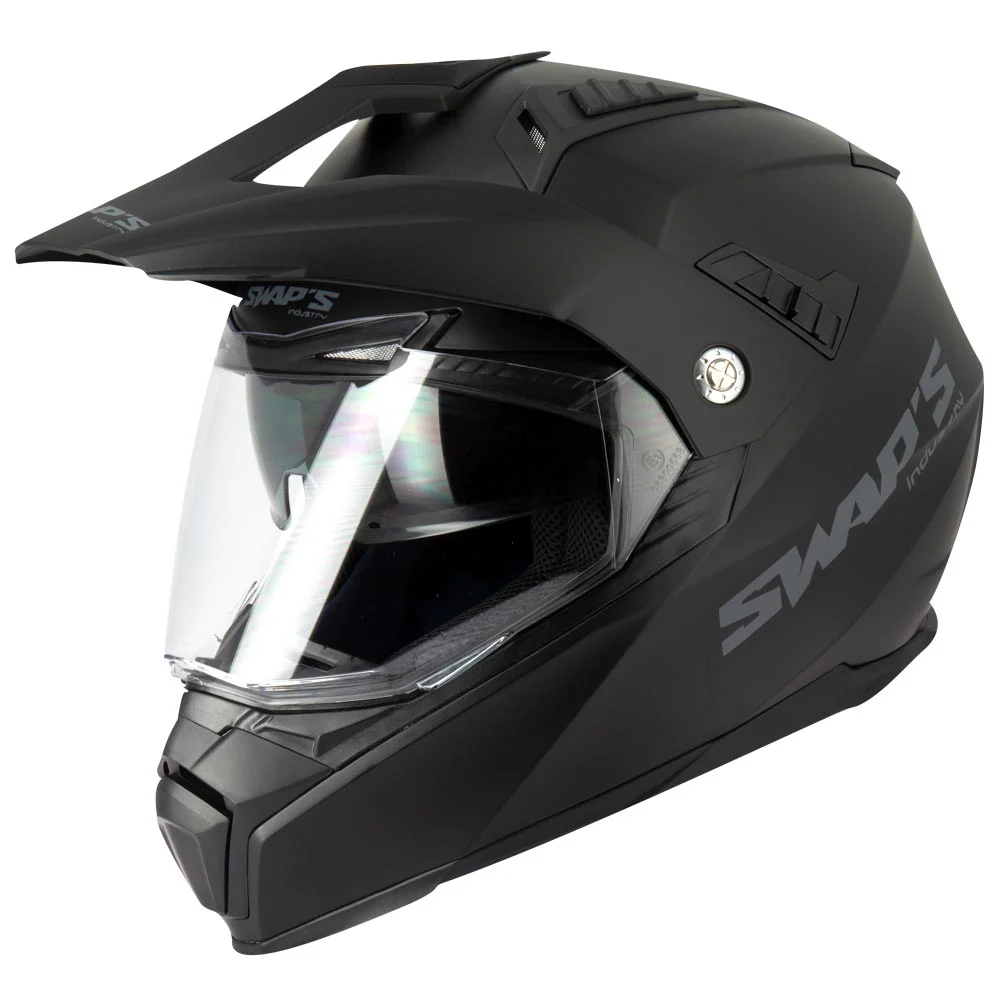Casque Moto Cross - Enduro S789 Noir Mat SWAPS