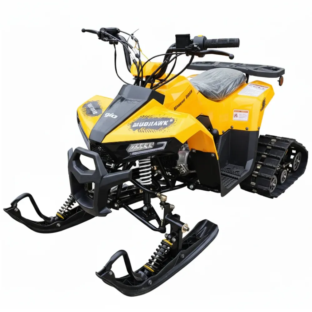 Tao Motors, Mudhawk avec Chenilles et Skis, Quad à Essence (110cc) (4 Temps) Yellow